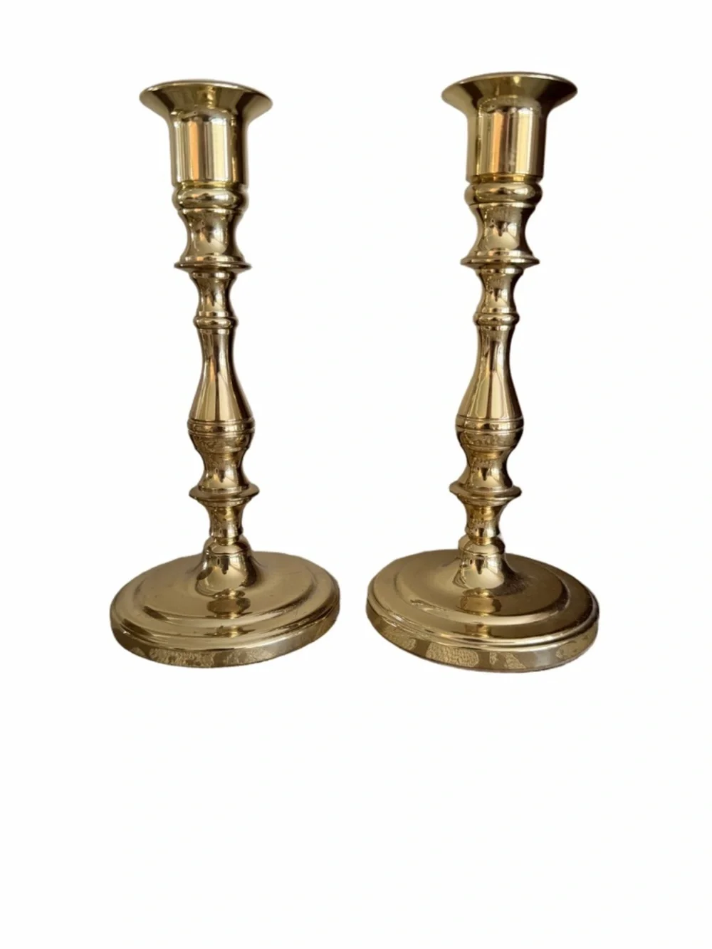Baldwin Solid Brass Candlesticks Set of 2 | Classic Traditional Taper Holders